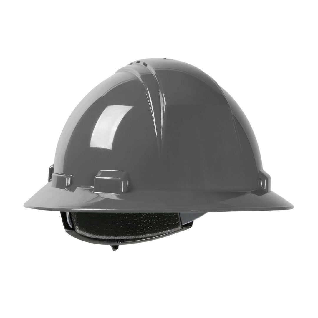 Vented, Full Brim Hard Hat with HDPE Shell, 4-Point Textile Suspension and Wheel Ratchet Adjustment (Yellow OS)