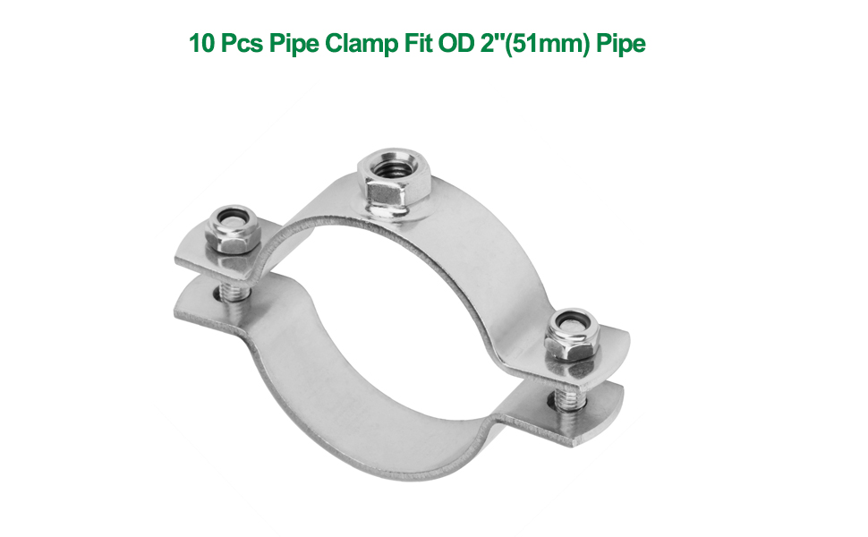 H&M Pipe 2 in. SD Pipe Clamp SS