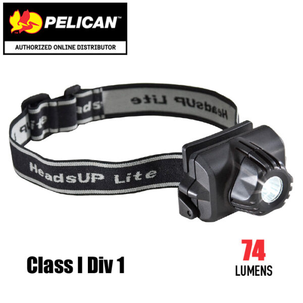Pelican HeadsUp Lite™ LED, lm – 215 Run Time – 5h Batt – AA Cert – Class I, Division 1, Hi-Visibility Yellow