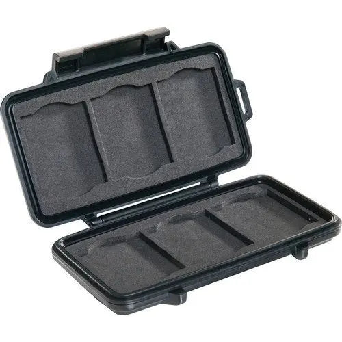 Pelican Memory Card Case Stores 6 compact flash cards, Black