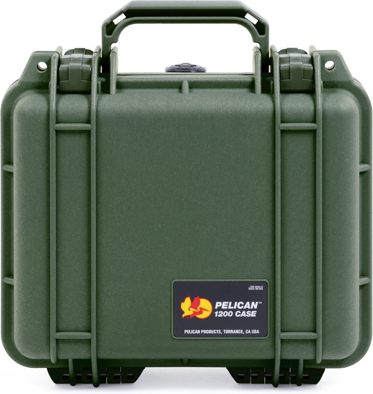 Pelican Small Case With Foam, OD Green