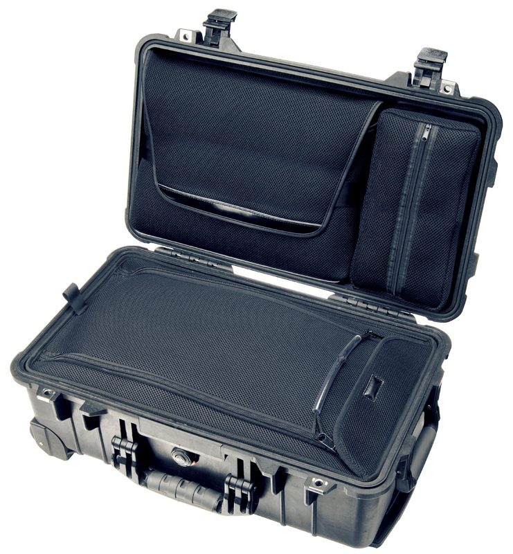 Pelican Laptop Case With Luggage Tub and Lid Organizer, Black