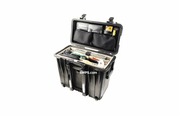 Pelican Studio Case With Padded Divider Set and Lid Organizer, Black
