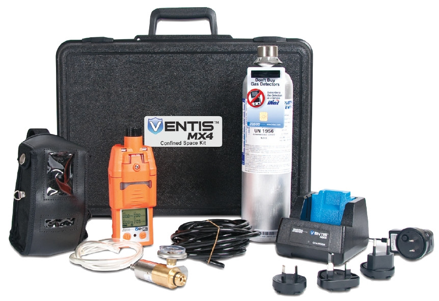 Industrial Scientific VENTIS MX4 CONFINED Space Kit with Ventis Slide-on Pump – LEL (Pentane), CO, H2S, O2, Orange, Li-ion Venti