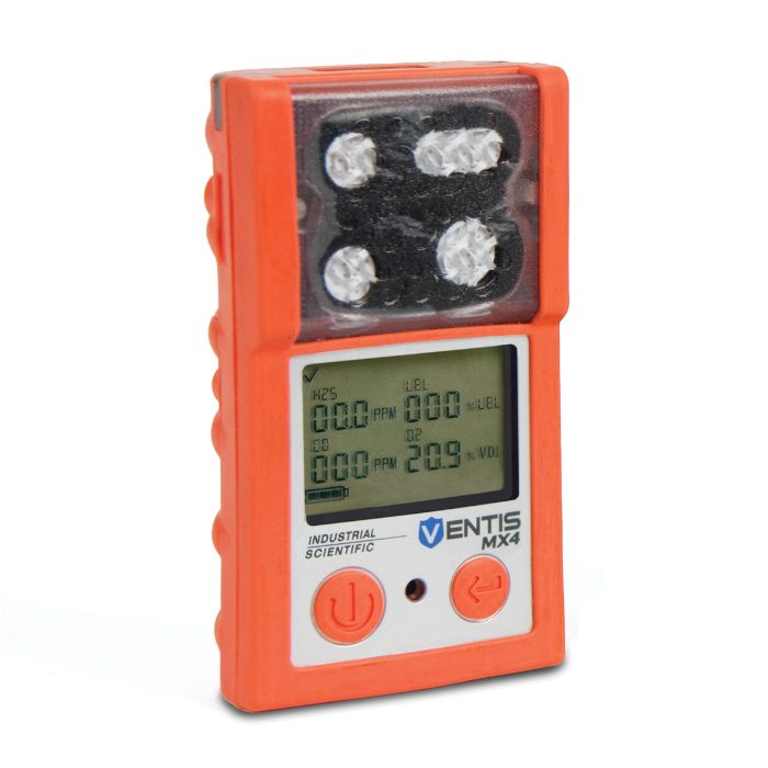 Industrial Scientific Ventis MX4, LEL (Pentane), O2, Li-ion Ext Range, No Charger, Pump, Orange, UL/CSA, English