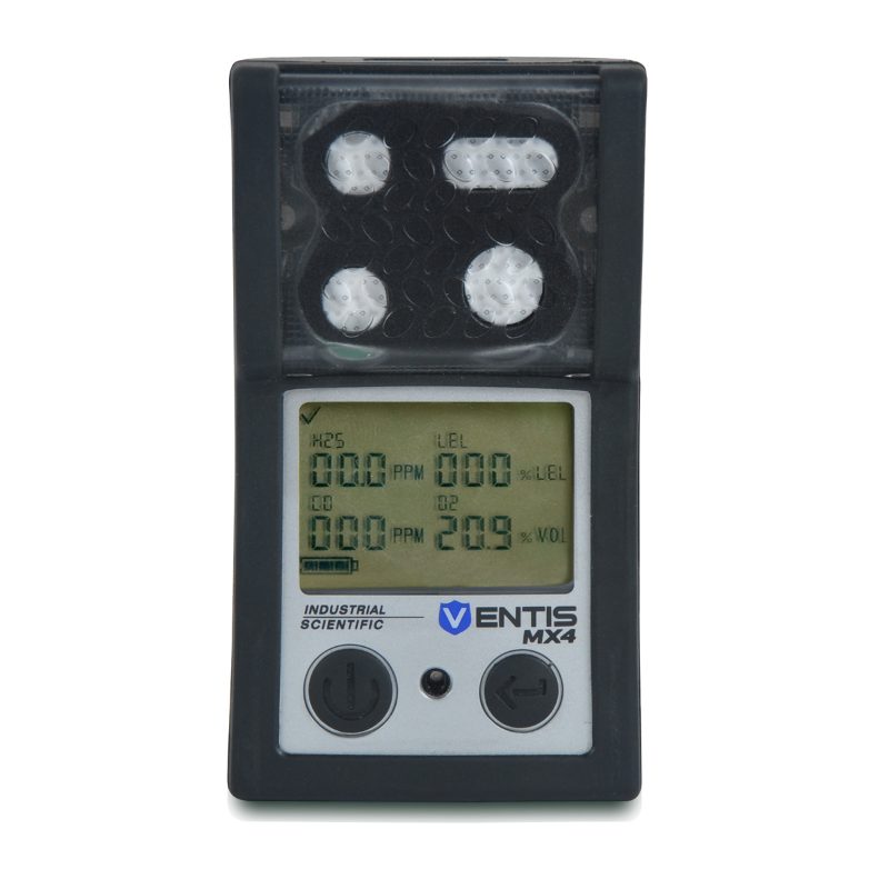 Industrial Scientific Ventis MX4, LEL (Pentane), CO, NO2, O2, Li-ion Ext Range, No Charger, Without Pump, Orange, UL/CSA, Englis