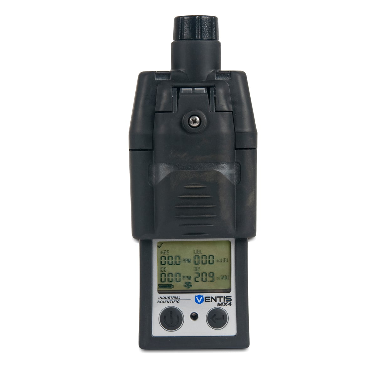 Industrial Scientific Ventis MX4, LEL (Pentane), SO2, H2S, O2, Slim Extended Li-ion Battery, Desktop Charger, Without Pump, Blac
