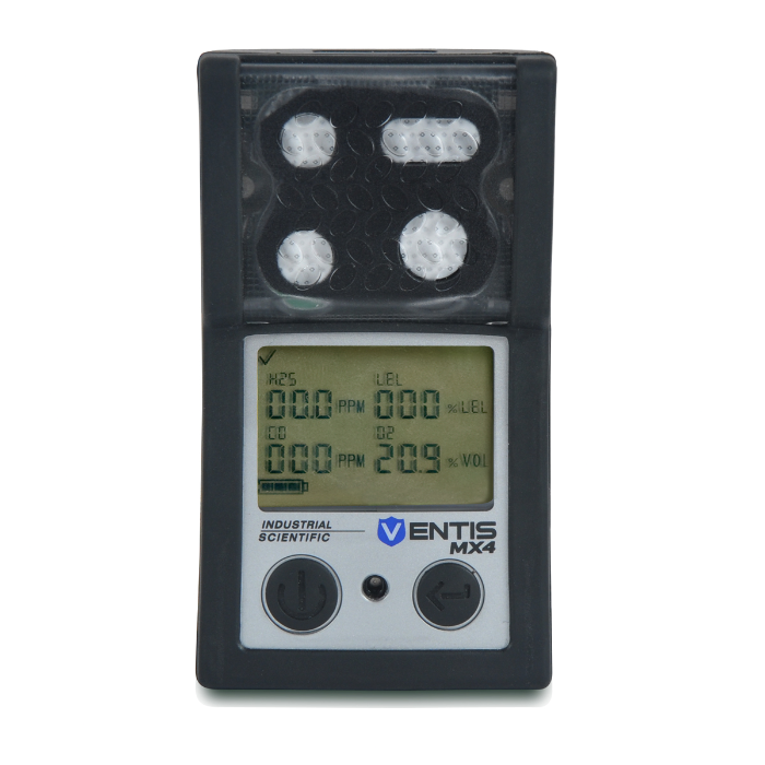 Industrial Scientific Ventis MX4, LEL (CH4), CO, NO2, O2, Slim Extended Li-ion Battery, Desktop Charger, Without Pump, Orange, U