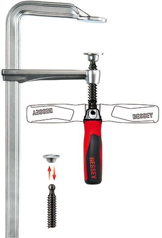 Pivot Handle Clamp, 20 Inch Capacity, 4-3/4 Inch Throat Depth