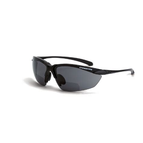 Crossfire Sniper Bifocal Safety Eyewear Matte Black Frame Smoke Lens 1.5 Diopter