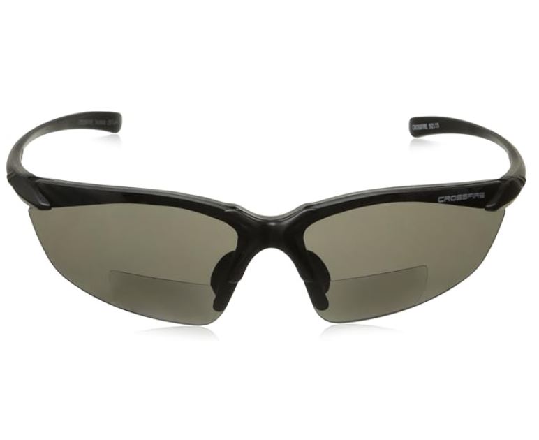Crossfire Sniper Bifocal Safety Eyewear Matte Black Frame Smoke Lens 2.0 Diopter