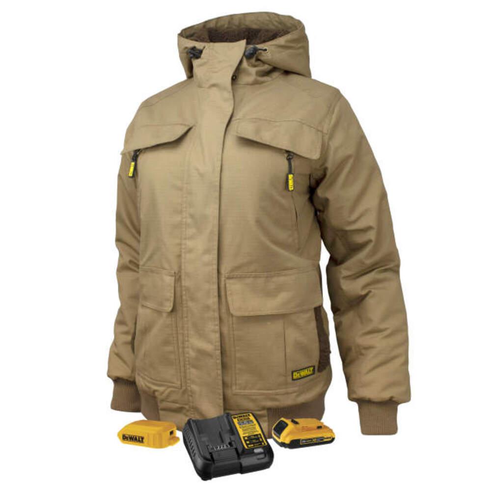 DEWALT Women's Heated Soft Shell Coat Kitted Size M