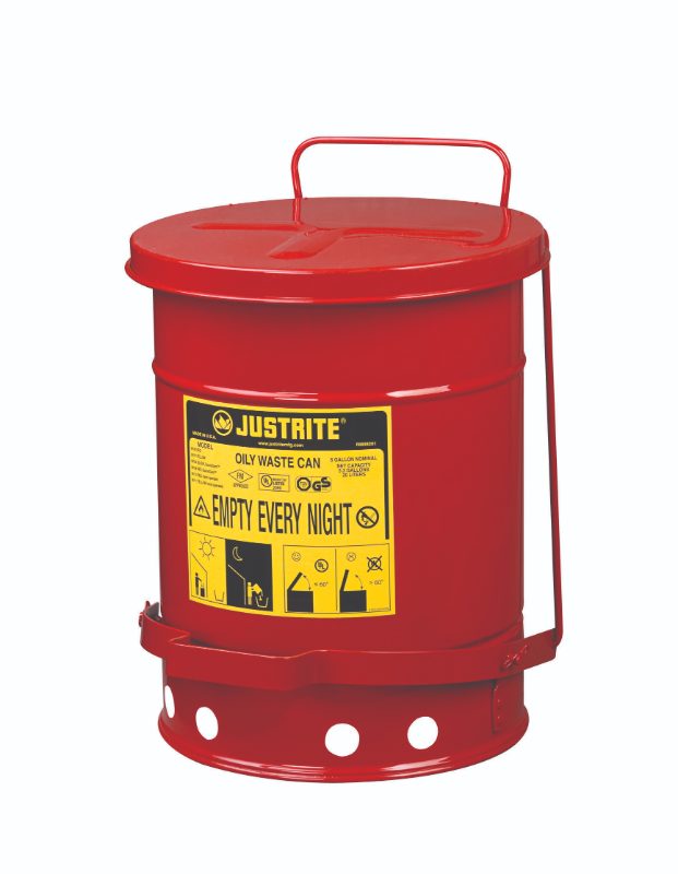 Justrite CAN, OWC W/FOOT COVER, 6G, RED