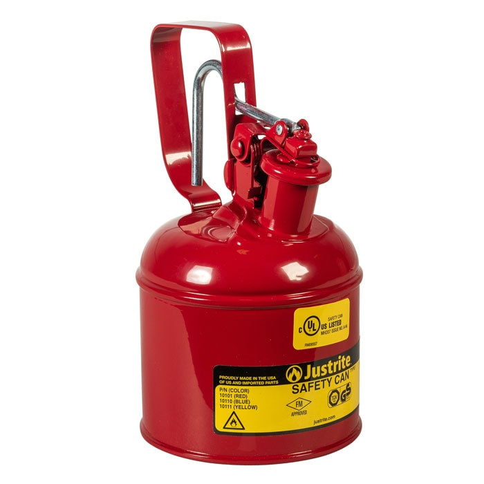 Justrite CAN, SAFETY, STEEL, 1QT, RED