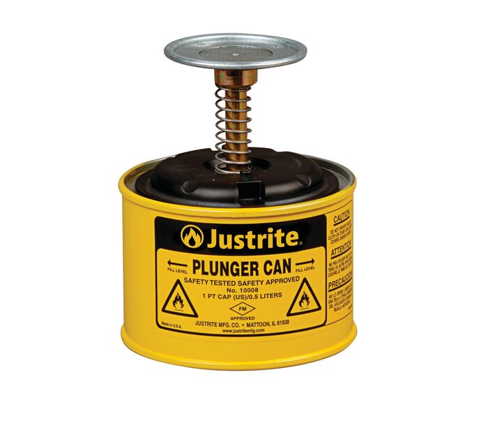 Justrite CAN, PLUNGER, STEEL, 1G, YEL