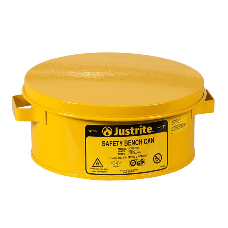 Justrite 1 GAL BENCH CAN W/O BSKT YELLO