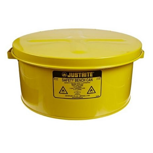 Justrite 3 GAL BENCH CAN YELLOW