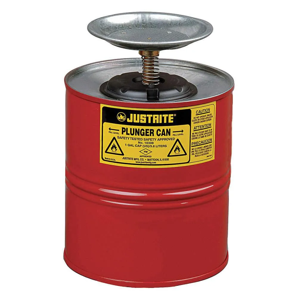 Justrite 5" DASHER PAN-PLUNGER CANS