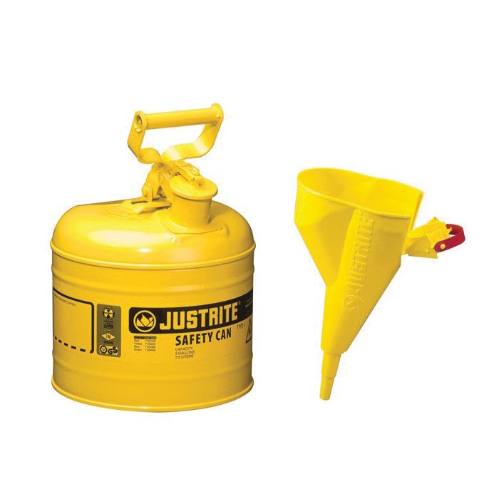 Justrite FUNNEL W/HSE F/POLY CANS 1"OD
