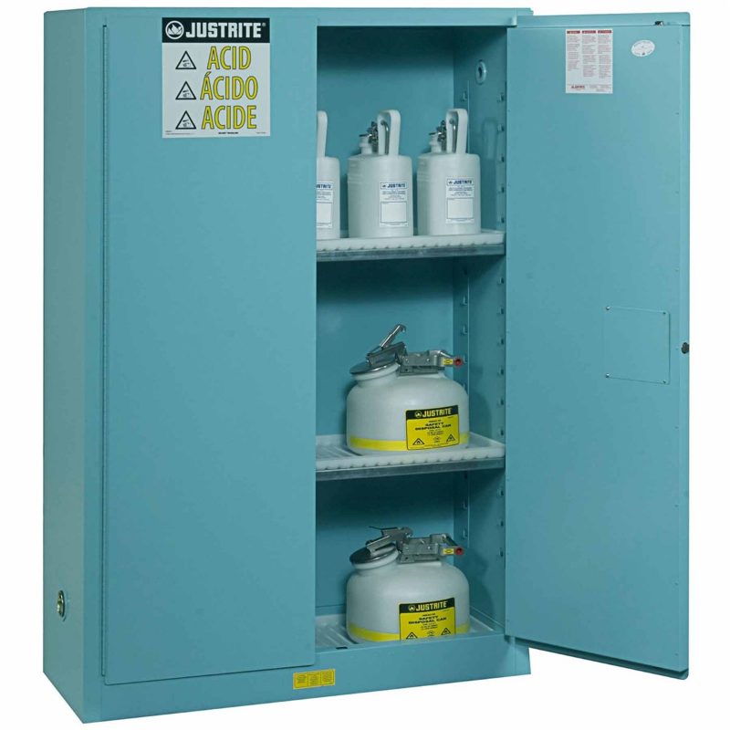 Justrite CABINET, ACID, WOOD, 36BTLS BL
