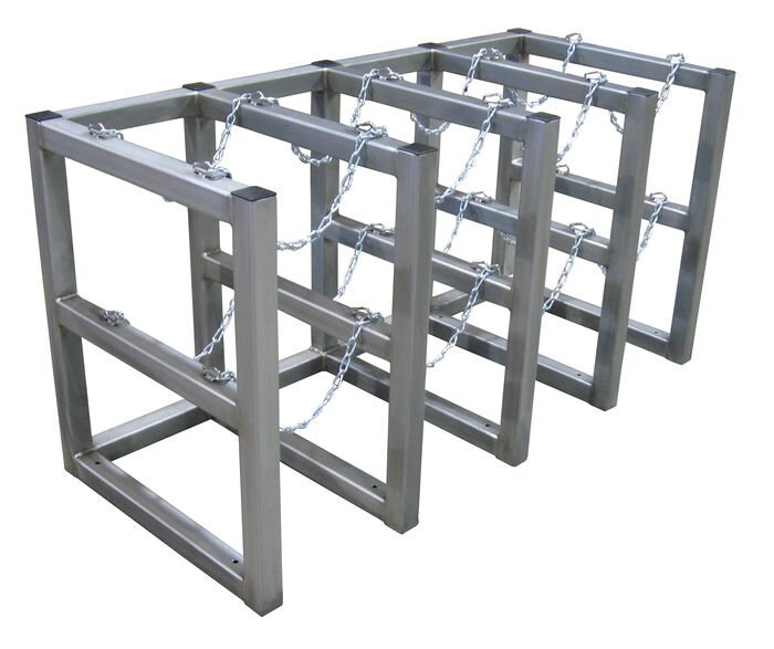 Justrite GCYL BARRICADE RACK,2X1,3ANCHR