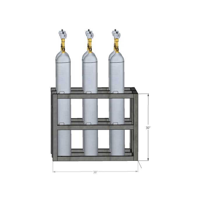Justrite GCYL BARRICADE RACK,2X3,SS
