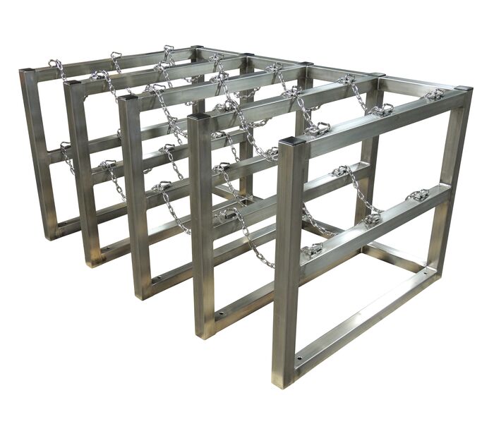 Justrite GCYL BARRICADE RACK,4X3,10ANCH