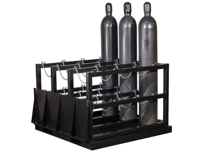 Justrite GCYL BARRICADE RACK,5X2,12ANCH