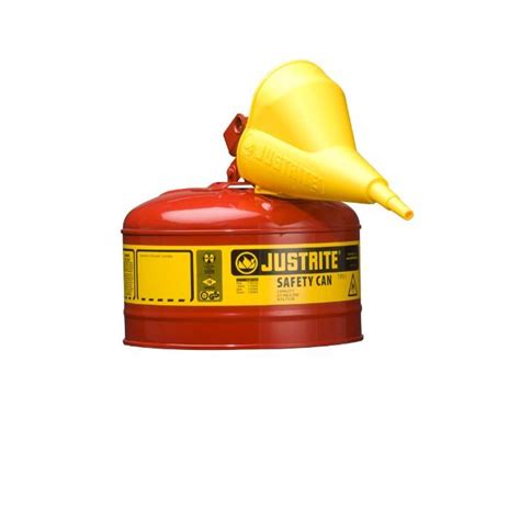 Justrite CAN, SAFE W/FNL RED W/BARCODE