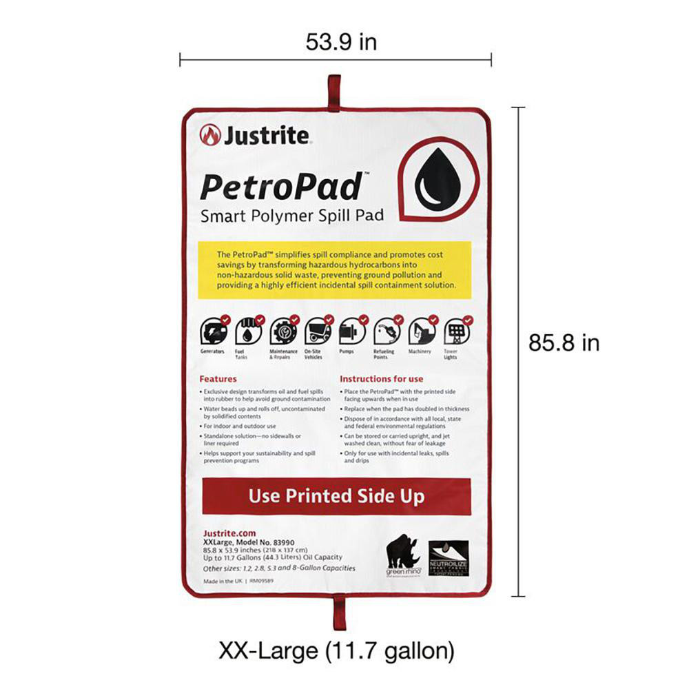 Justrite SPILLPAD,XXLARGE,11.7GAL