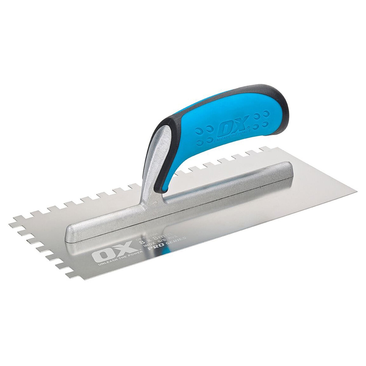 Pro SST V-Notch Trowel – OX Grip | Size: 11" x 4.75" / 280mm x 120mm |V-Notch: 1/4" x 3/16 / 6mm x 4.5mm