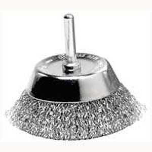 Vortec 1-3/4" Crimped Wire Cup Brush, Fine Wire, 1/4" Stem, Retail Pack