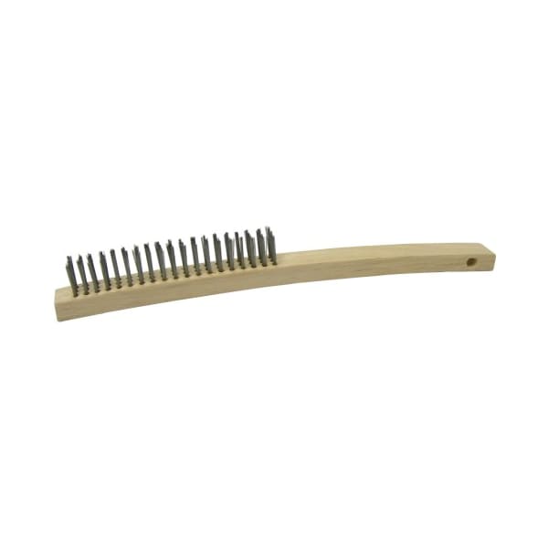 Vortec Pro Curved Handle Hand Wire Scratch Brush, Carbon Steel, 3 x 19 Rows