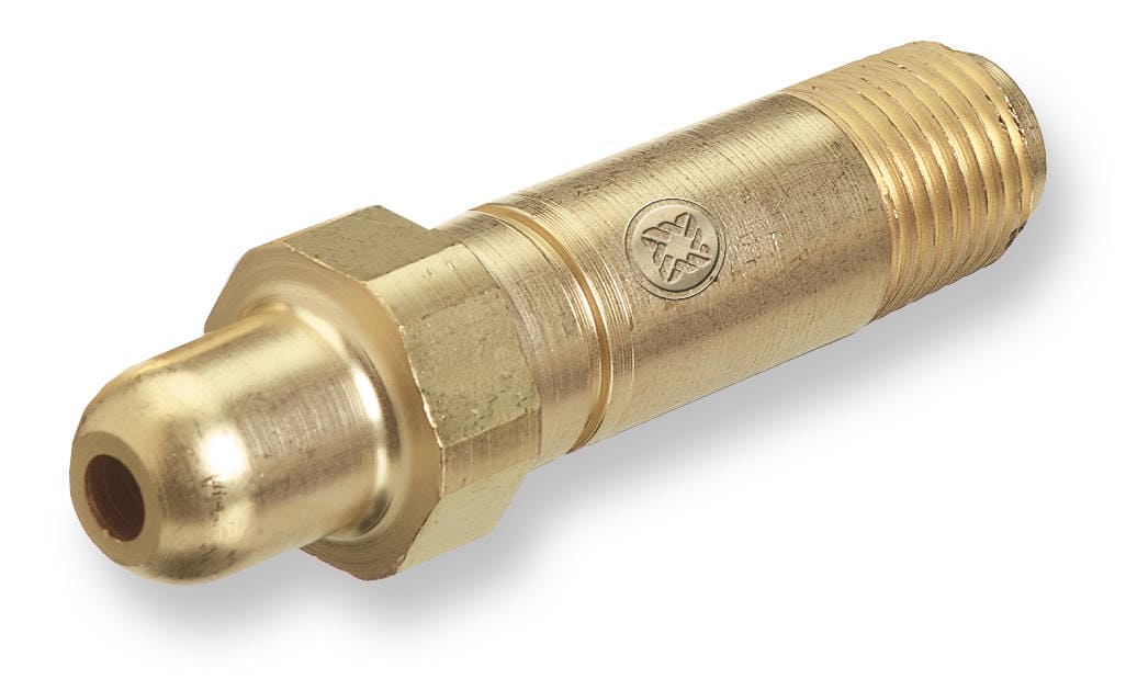 CGA-346 AIR NIPPLE, RECESSED FOR 1/4" OD TUBE, BRASS