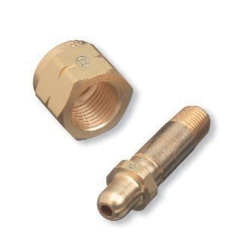 CGA-300 NIPPLE WITH FILTER, 1/4" NPT, 2 1/2" LONG, BRASS