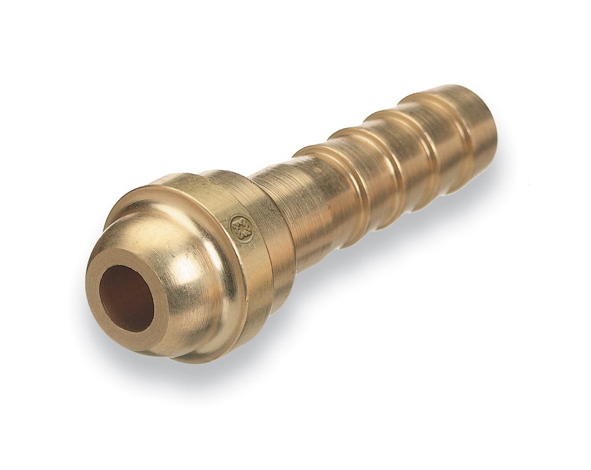 B-SIZE HOSE NIPPLE BARBED WITH O-RING, 1/4" ID HOSE, 1 15/32 LENGTH, BRASS
