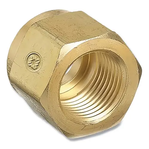CGA-320 CARBON DIOXIDE HAND TIGHT NUT, .830"-14 NGO, RH FEMALE, BRASS