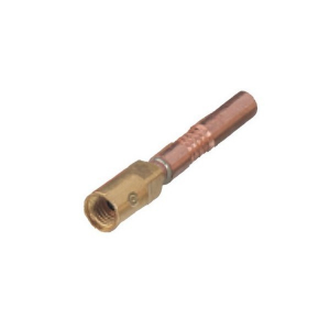 INERT ARC POWER CABLE NUT & NIPPLE .218" OD COPPER TUBE WITH RH 1/4"-28 FEMALE NUT, 1-15/16" LONG