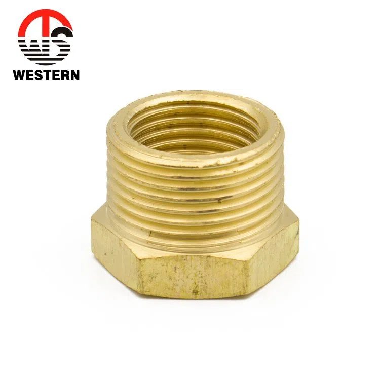PIPE THEAD REDUCER BUSHINGS, 1/4" NPT MALE X 1/8" NPT MALE, BRASS