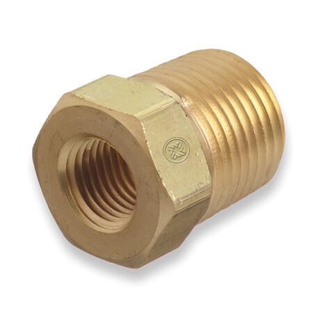 PIPE THEAD BUSHINGS, 3/8" NPT FEMALE X 1/2" NPT MALE, BRASS