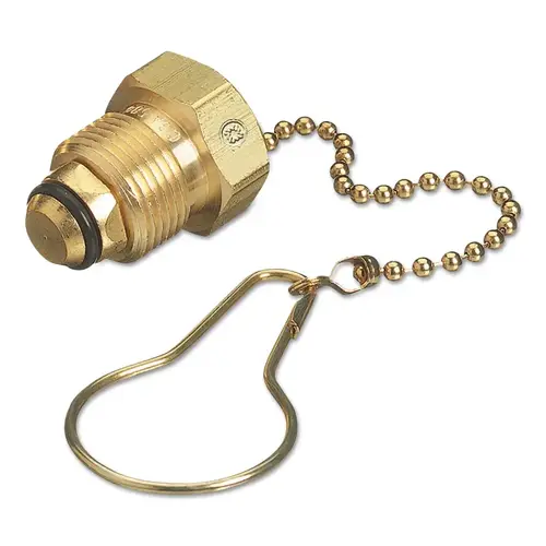 CHAIN & PLUG ASSEMBLIES, D-SIZE 1-1/4"-12 UNF, RH FEMALE NUT & PLUG 2-PIECE ASSEMBLY, GAS TIGHT, BRASS