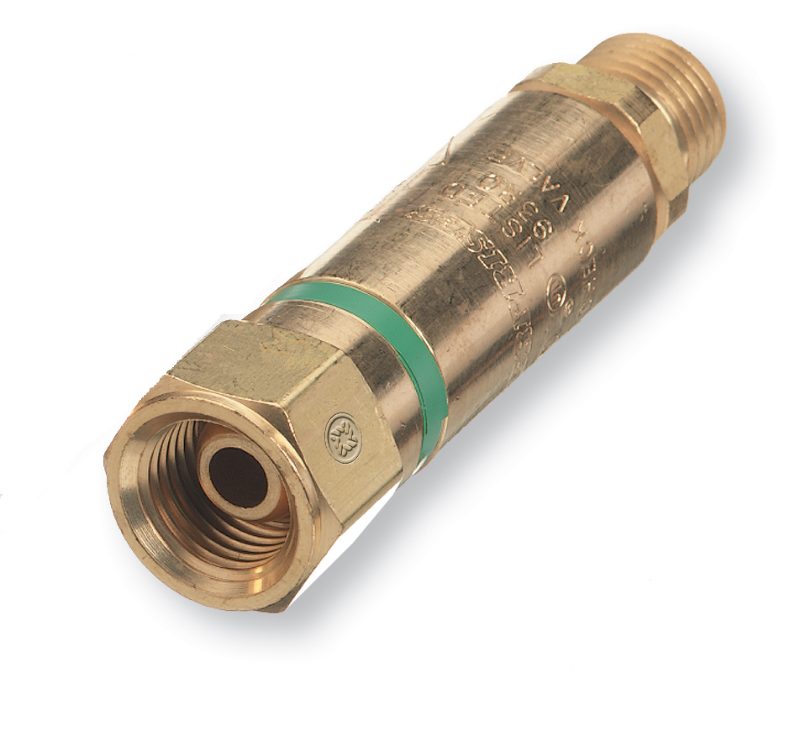 FLASHBACK ARRESTOR, REGULATOR STYLE, A-SIZE 3/8"-24 UNF, OXYGEN