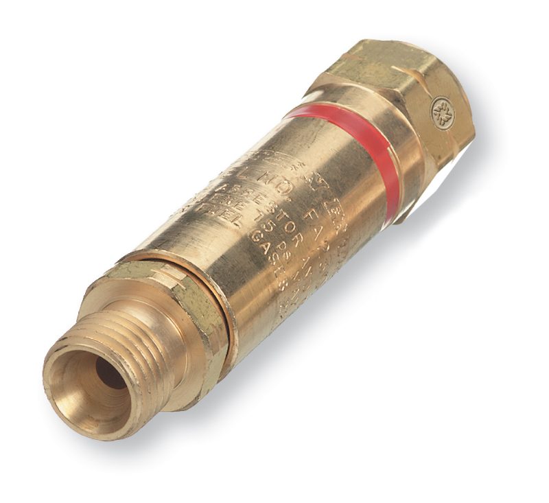 FLASHBACK ARRESTOR, REGULATOR STYLE, A-SIZE 3/8"-24 UNF FUEL GASES