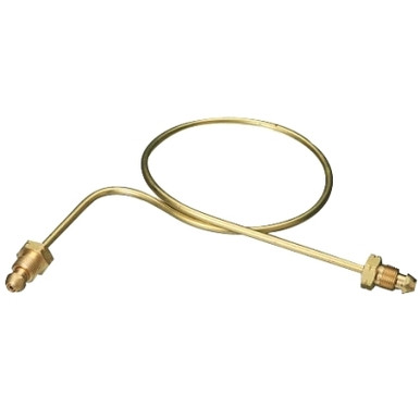 STAINLESS STEEL FITTED HOSES (PIGTAILS), CGA-510, POL ACETYLENE, LH MALE X LH MALE, 18" LONG, BRASS ENDS