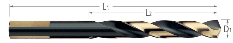 TriNADO Drills Mechanics Length 3-Flats HSS Black & Bronze Oxide 1/8