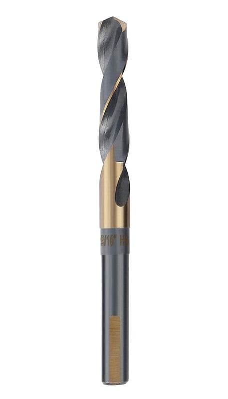 Triumph Drills 1/2" Reduced Shank 3-Flats HSS Black Oxide Flutes 1-1/16