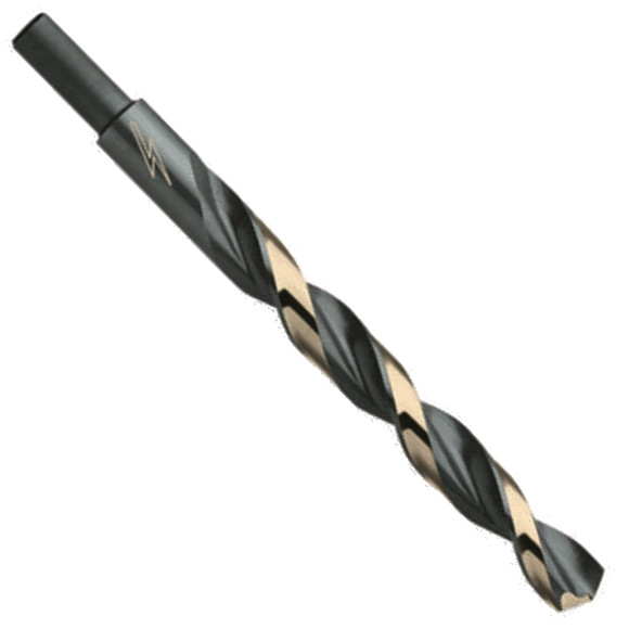 ThunderBit Drills 1/2" Reduced Shank 3-Flats HSS Black & Bronze Oxide 5/8