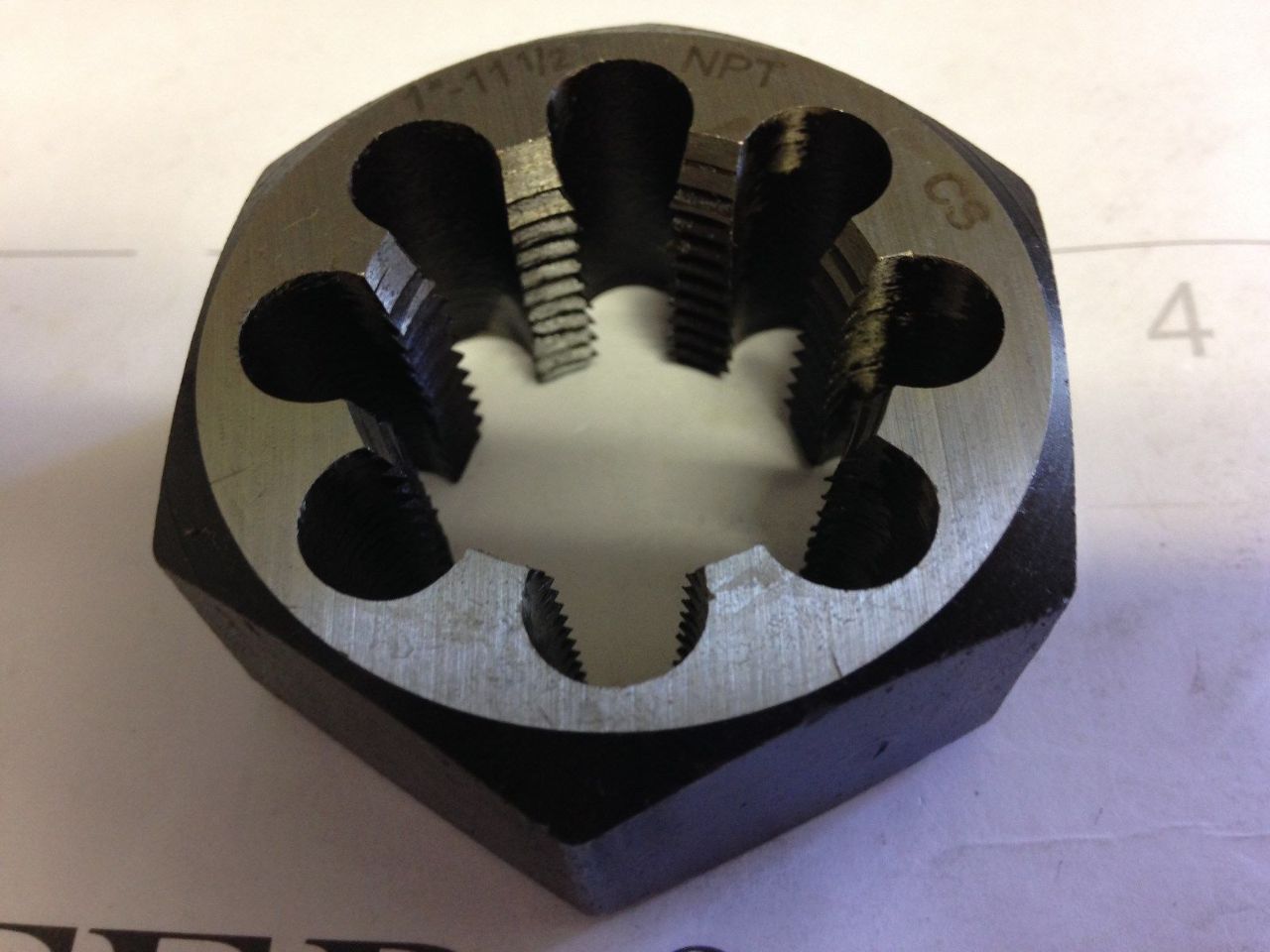 Triumph Hex Rethreading Dies Carbon Steel Bright Finish 1-11-1/2 NPT