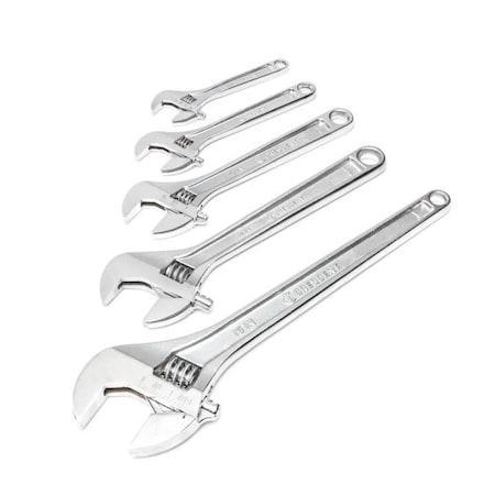 CRESCENT ADJ WRENCH SET, 6" 8" 10" 12" 15",CHROME