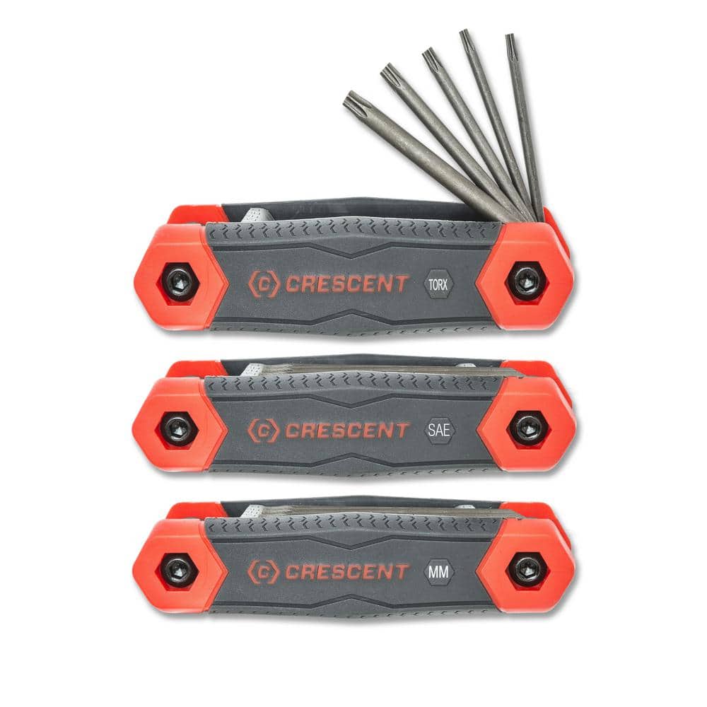 3 Piece Folding SAE/Metric/Torx® Dual Material Key Set